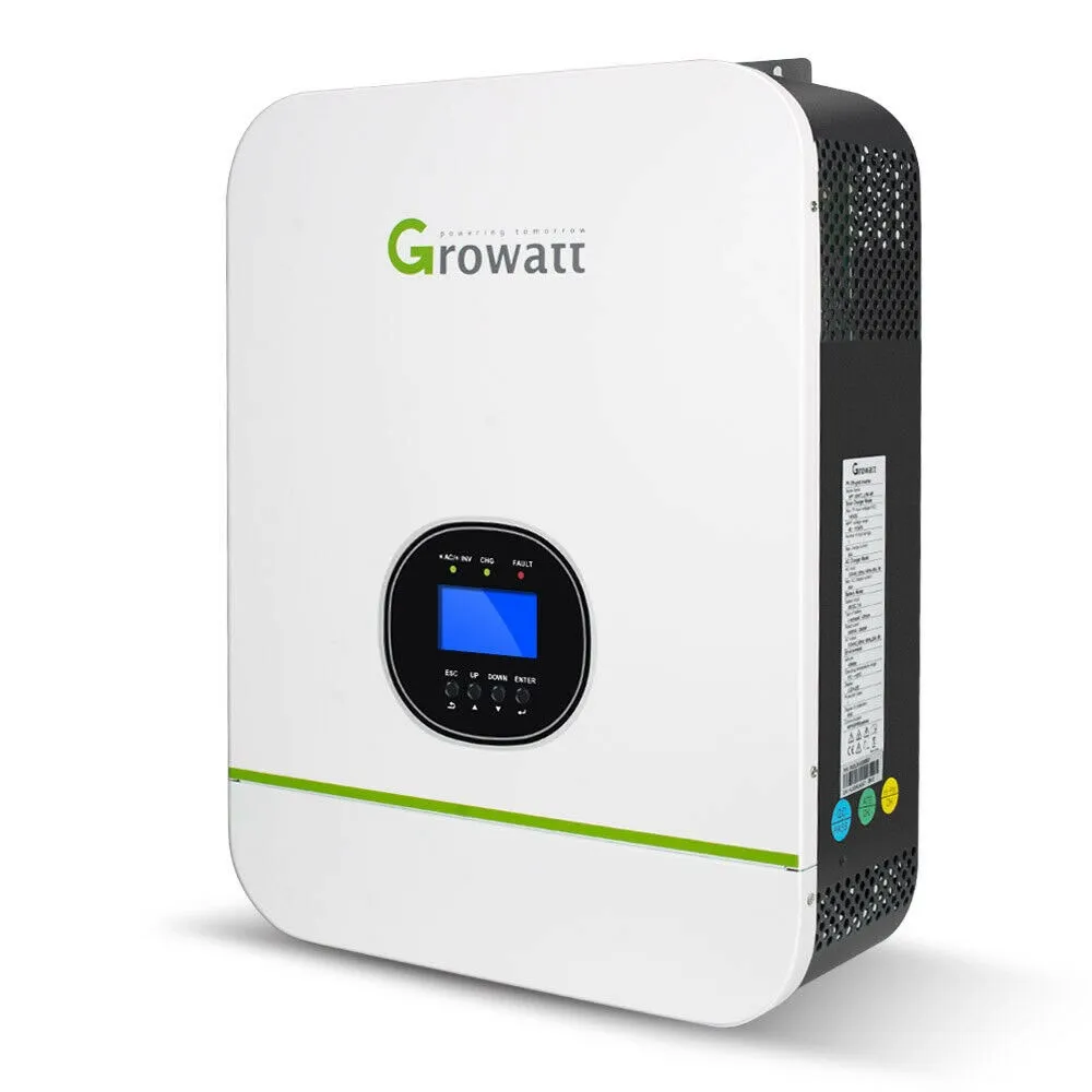 Inversor Growatt FV Off Grid con 1 regulador MPPT 3000VA (3000W) 24V/220V Garantía 2 Años No paralelizable - Incluye Dongle WIFI-F